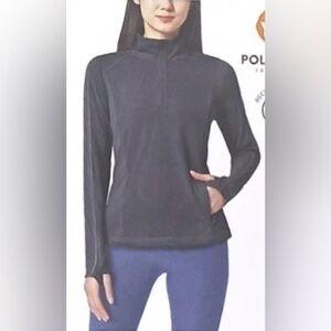 Mondetta Women’s Active 1/4-Zip Long Sleeve Top - BNWT - Black - Size Small